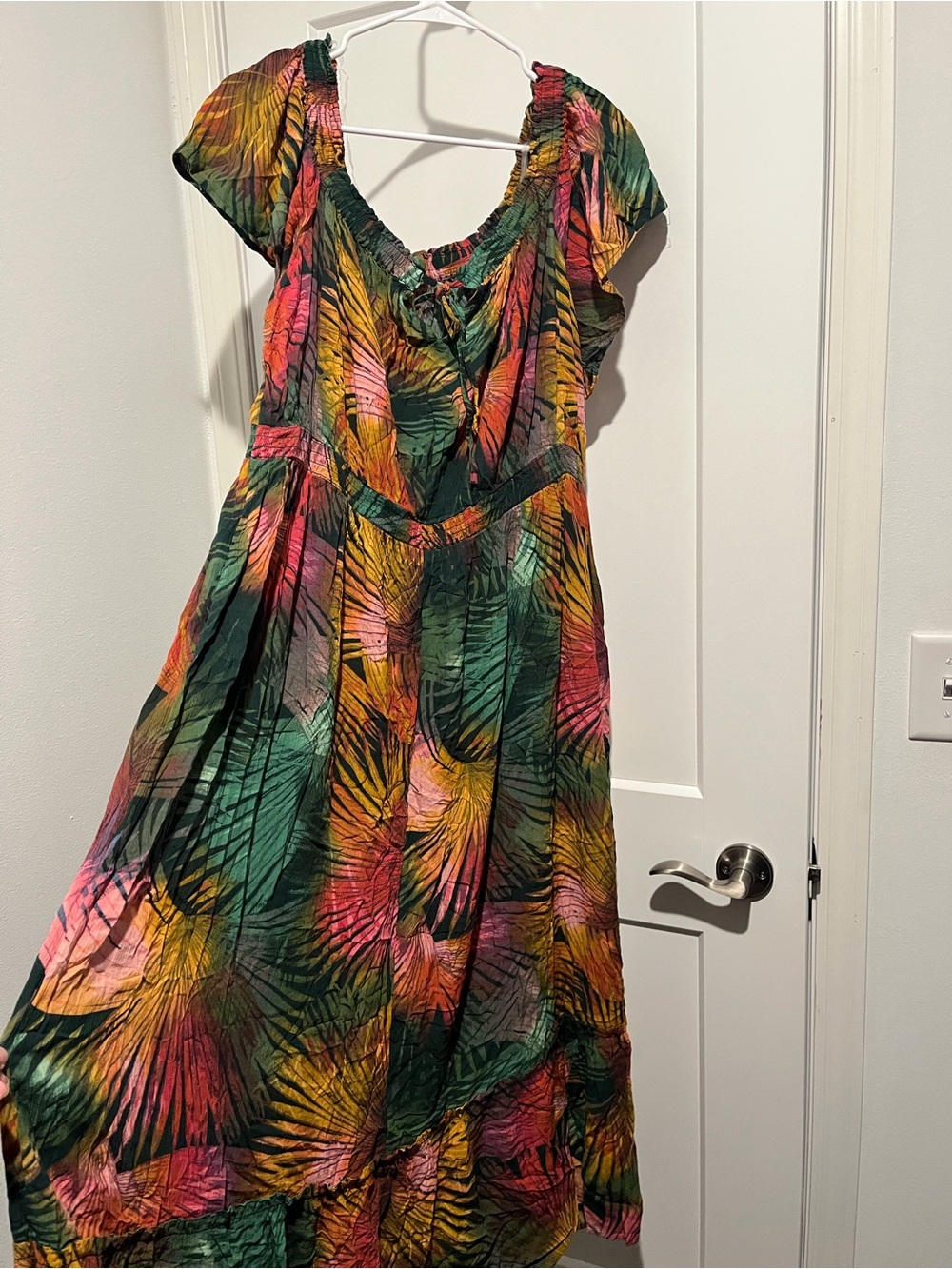 1X Terra & Sky summer Multicolor Tropical Tie-Front Dress